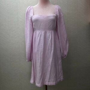 J.Crew Smocked Back Square Neck Soft Cotton Gauze Lavender  Mini Dress Size XS